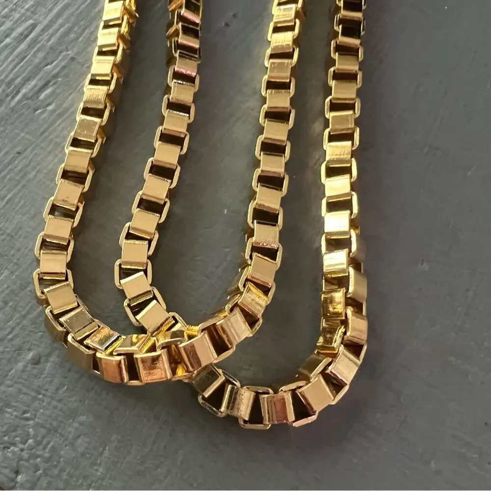 Gold Tone Layered Multi Chain Necklace - Picture 7 of 8